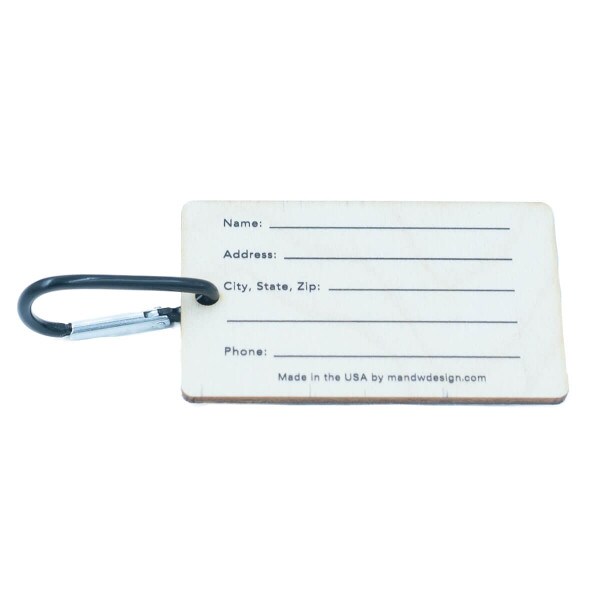 Utah Flag Luggage Tag Wooden Caribeener